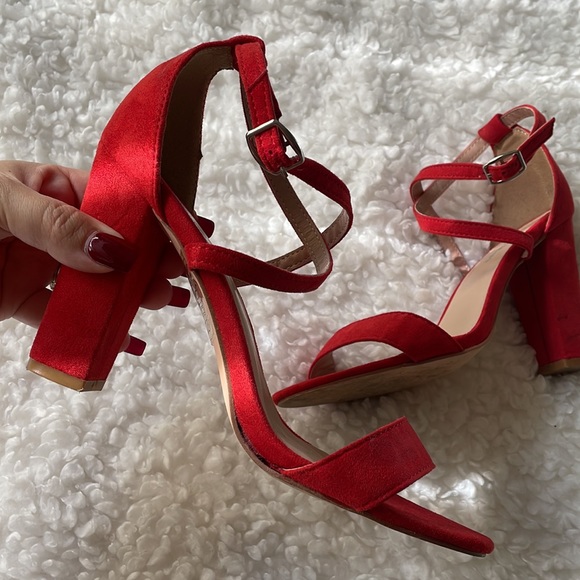 Nasty Gal Red Suede Heels - Picture 2 of 9